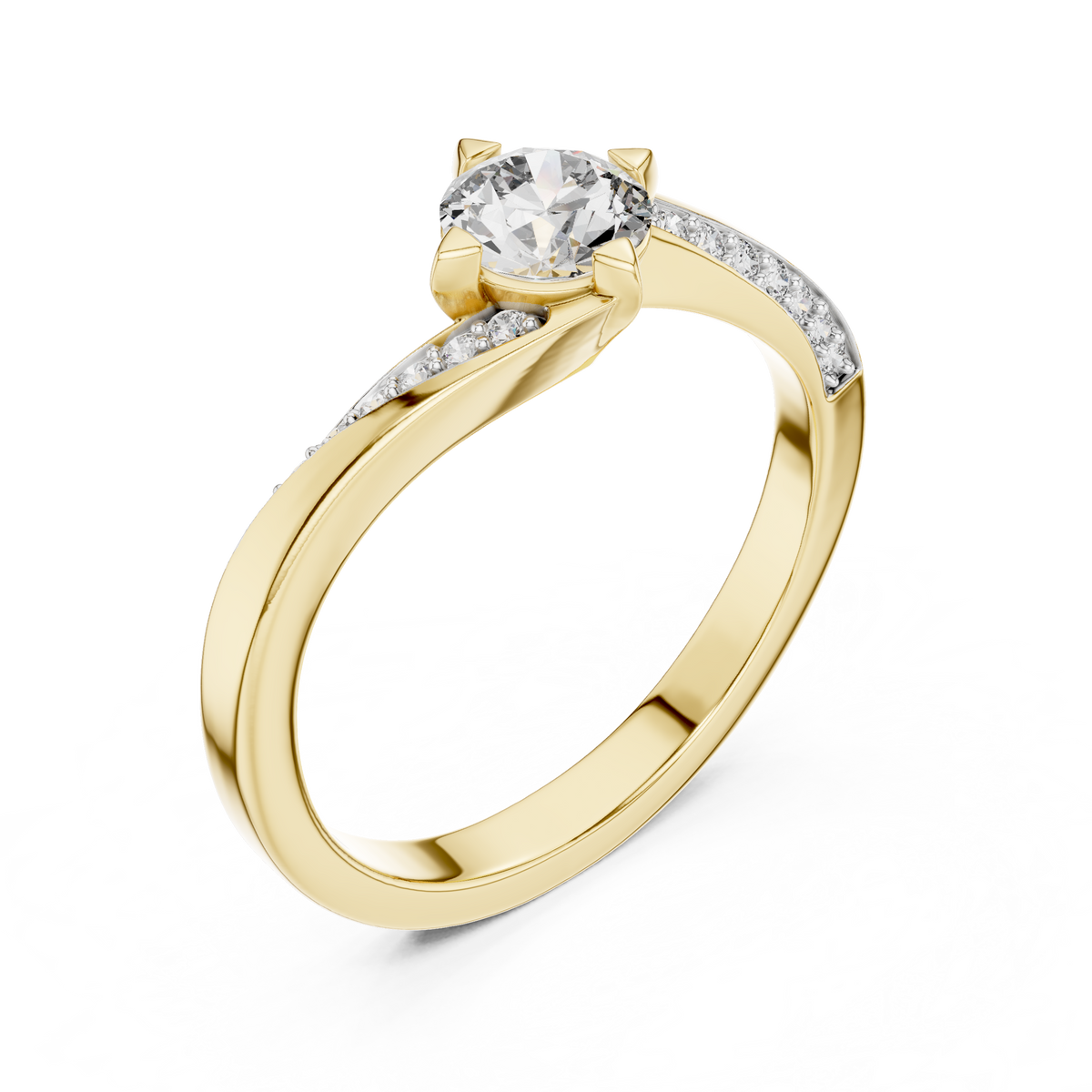 Timeless Round Diamond Accent Gold Ring