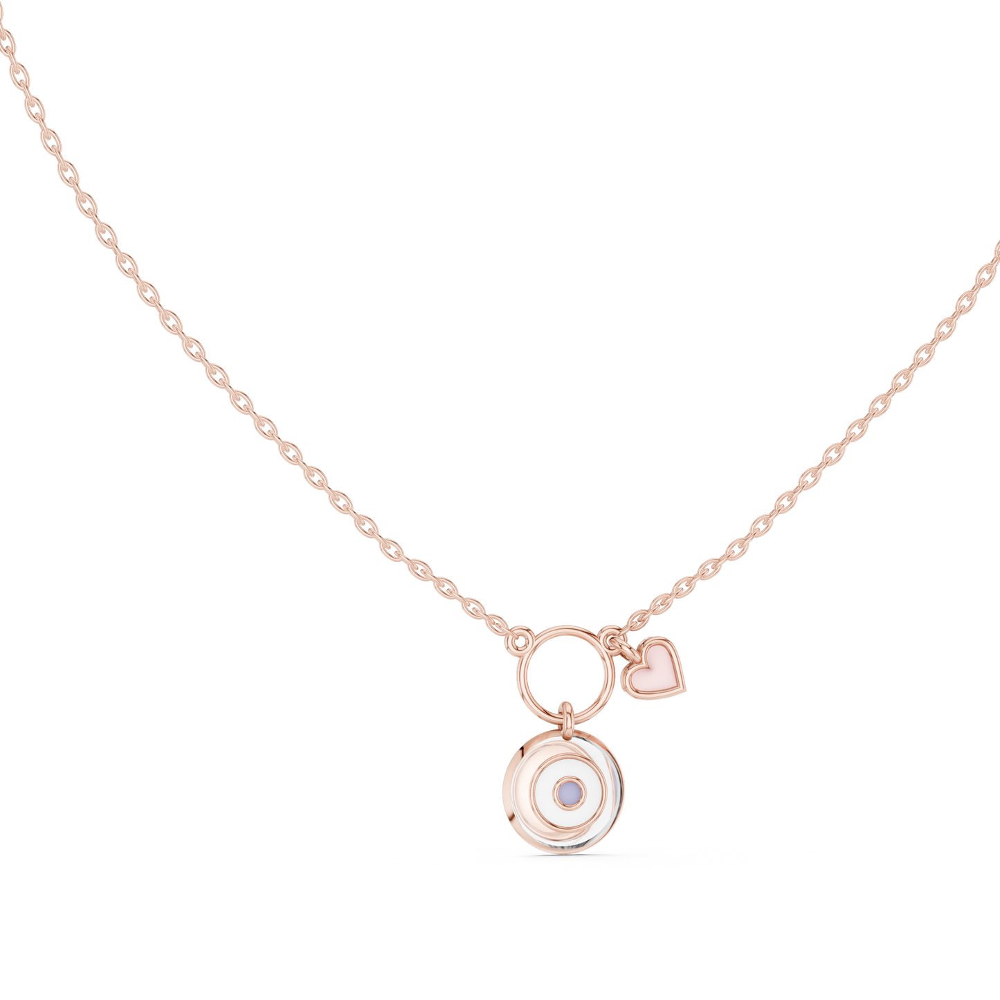 Luxury Rose Gold Protection Evil Eye Pendant Necklace