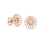 Gold Beaded Sun Halo Earrings with Four-Stone Diamond