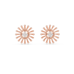 Gold Beaded Sun Halo Earrings with Four-Stone Diamond