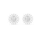 Gold Beaded Sun Halo Earrings with Four-Stone Diamond
