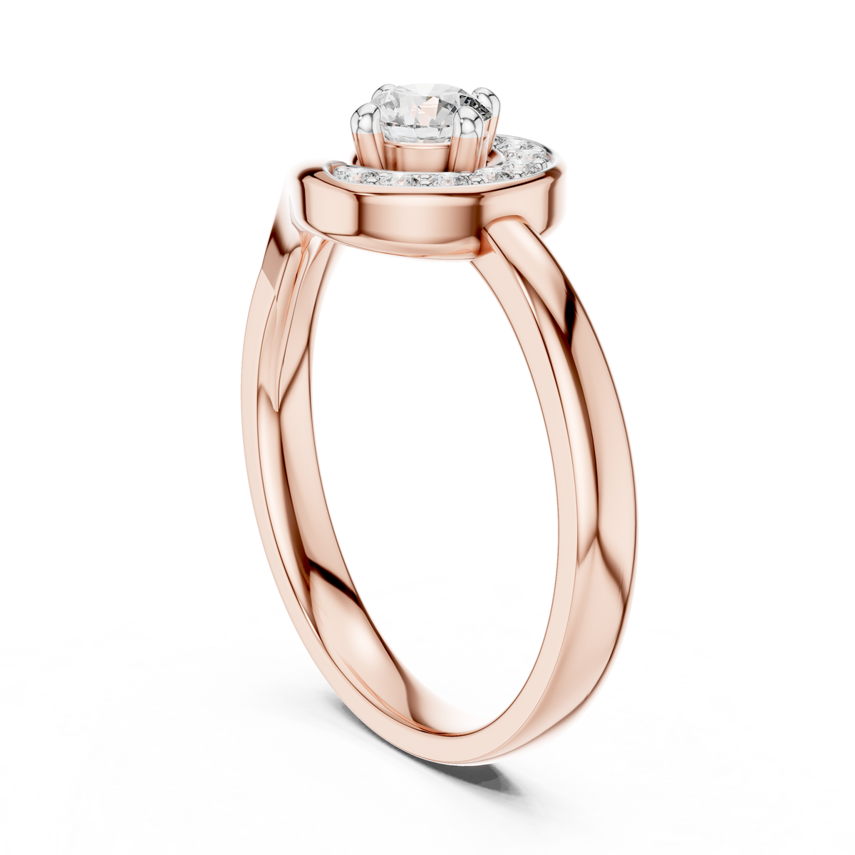 Luxury Halo Diamond Crossover Gold Ring