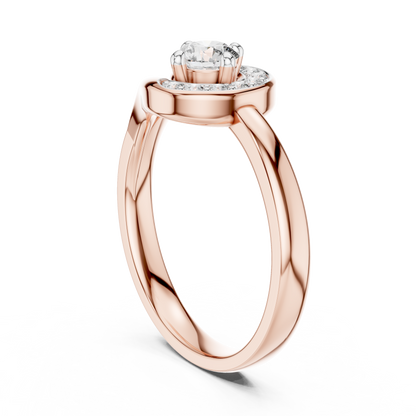 Luxury Halo Diamond Crossover Gold Ring