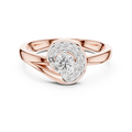 Luxury Halo Diamond Crossover Gold Ring