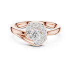 Luxury Halo Diamond Crossover Gold Ring