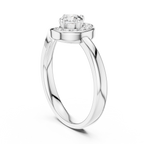 Luxury Halo Diamond Crossover Gold Ring
