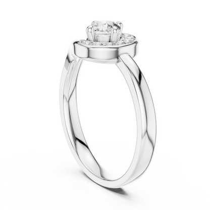 Luxury Halo Diamond Crossover Gold Ring