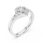 Luxury Halo Diamond Crossover Gold Ring