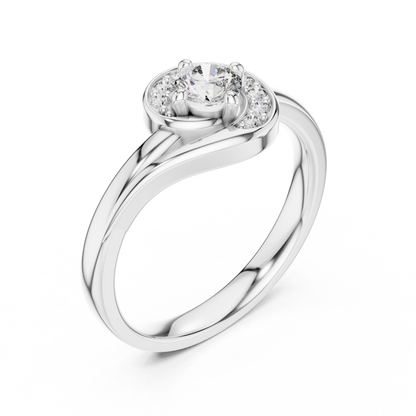 Luxury Halo Diamond Crossover Gold Ring