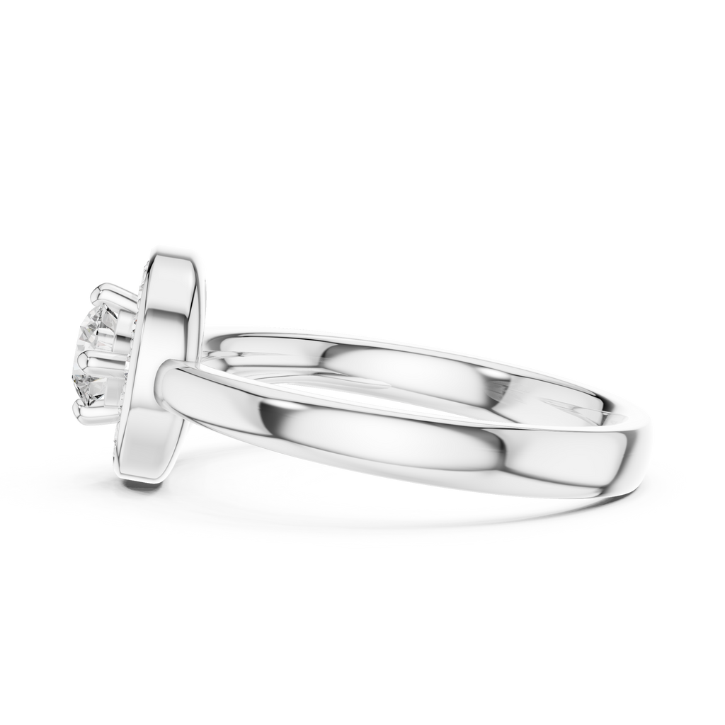 Luxury Halo Diamond Crossover Gold Ring