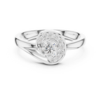 Luxury Halo Diamond Crossover Gold Ring