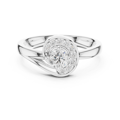 Luxury Halo Diamond Crossover Gold Ring