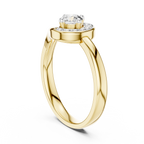 Luxury Halo Diamond Crossover Gold Ring