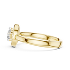 Luxury Halo Diamond Crossover Gold Ring