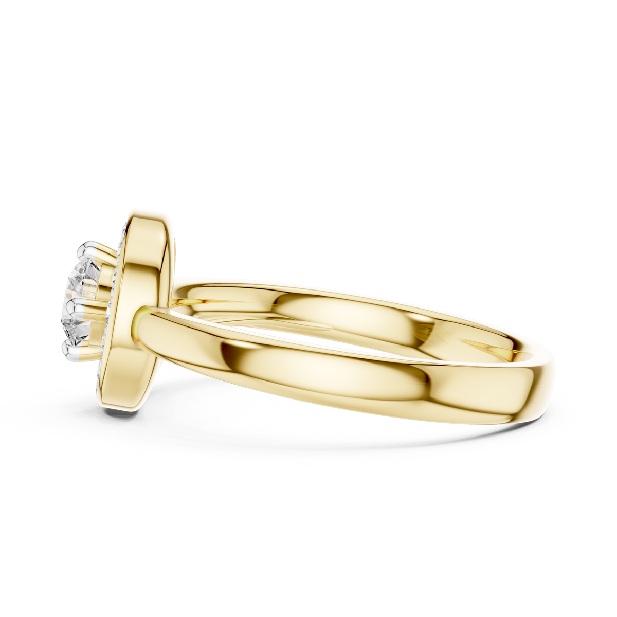 Luxury Halo Diamond Crossover Gold Ring