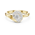 Luxury Halo Diamond Crossover Gold Ring