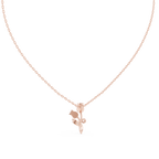 Trendy Floral Rose Gold Pendant Necklace for Women