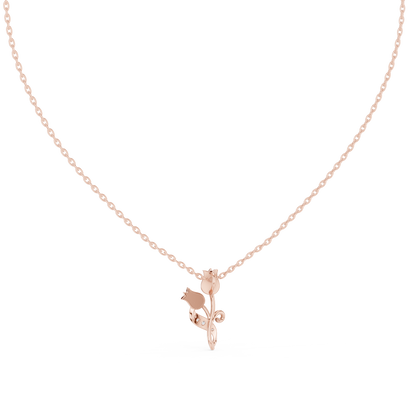 Trendy Floral Rose Gold Pendant Necklace for Women