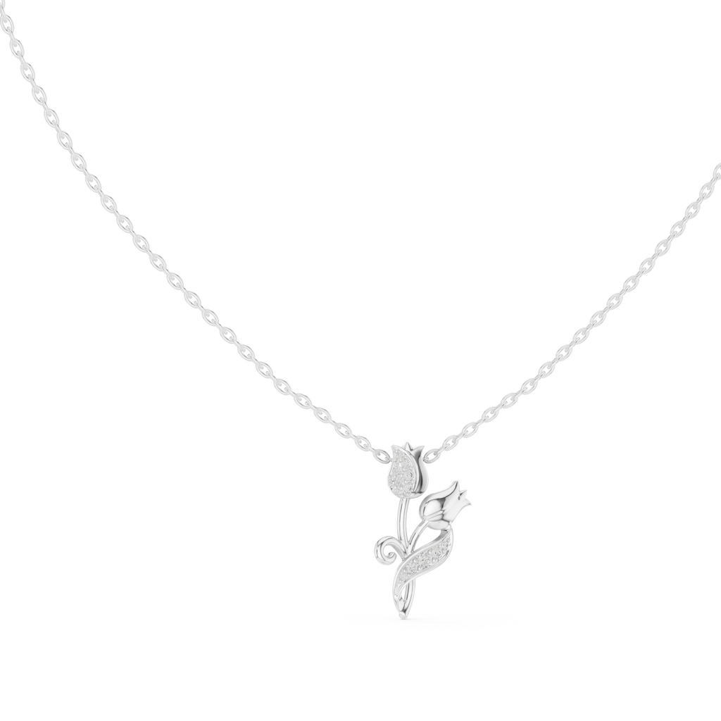 Trendy Floral Rose Gold Pendant Necklace for Women
