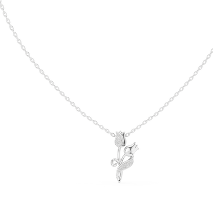 Trendy Floral Rose Gold Pendant Necklace for Women