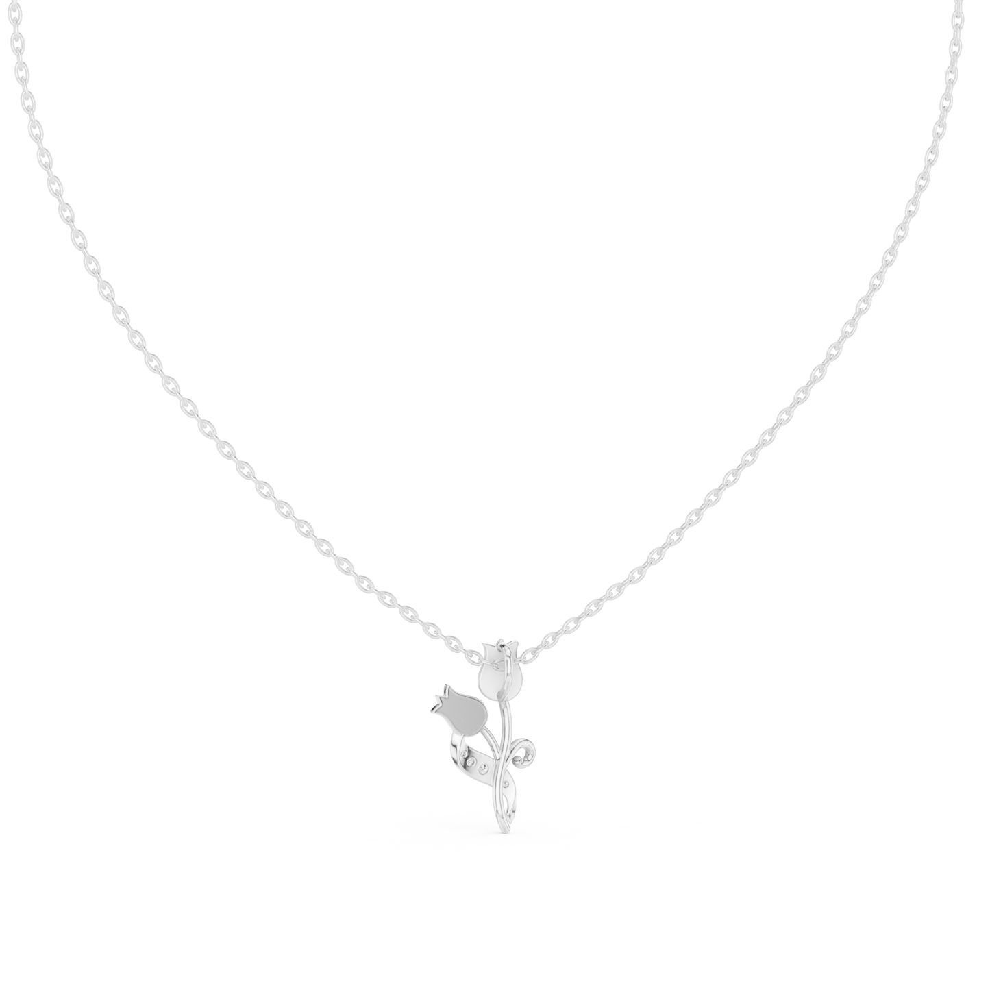 Trendy Floral Rose Gold Pendant Necklace for Women