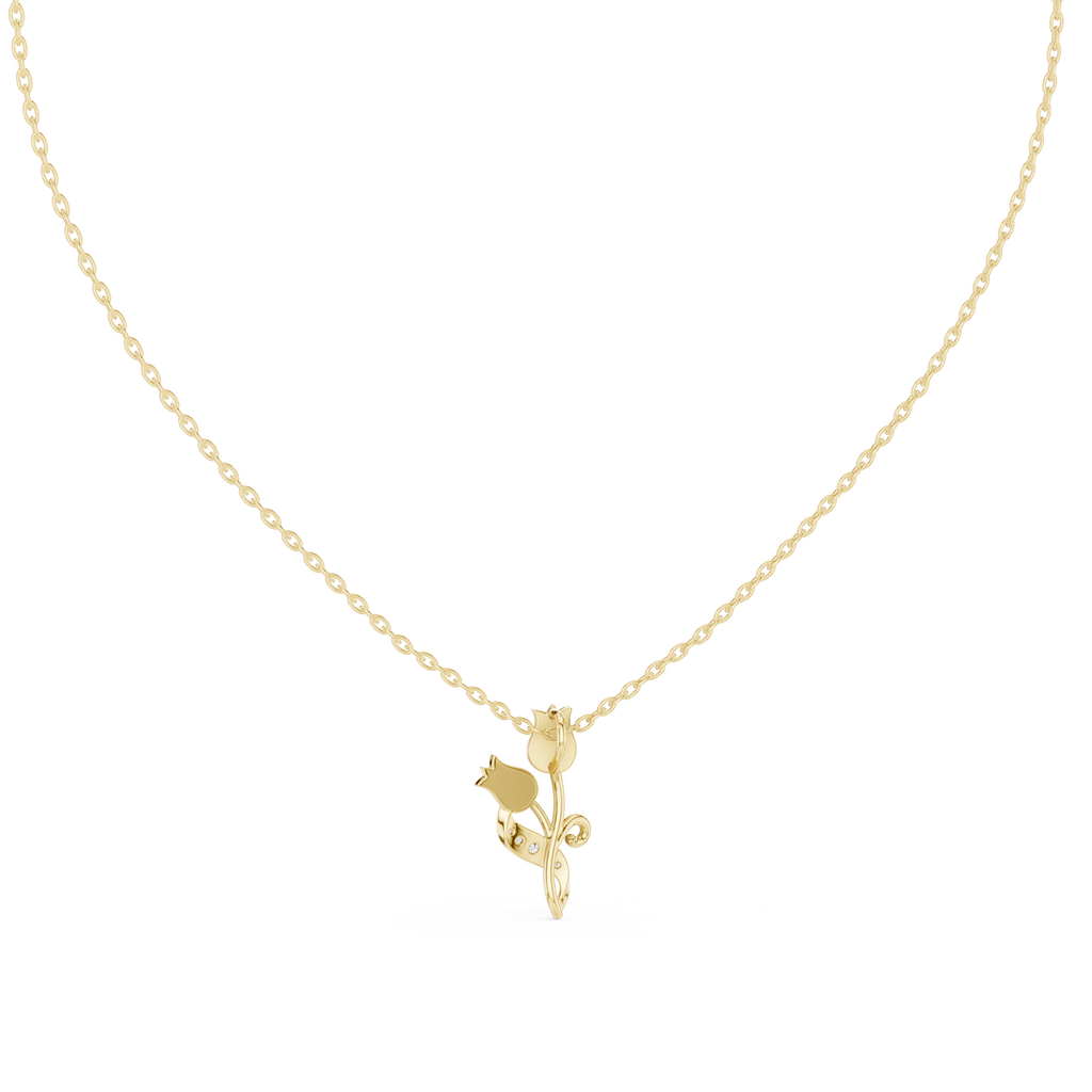 Trendy Floral Rose Gold Pendant Necklace for Women