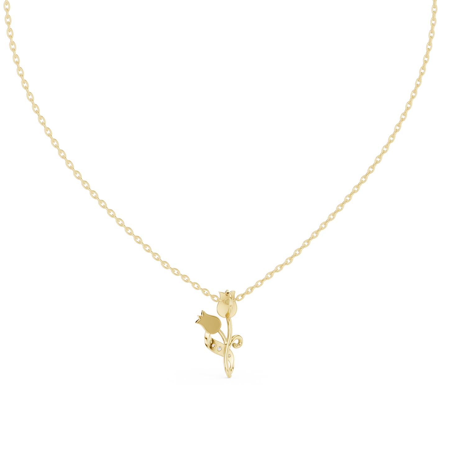 Trendy Floral Rose Gold Pendant Necklace for Women