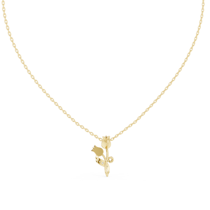 Trendy Floral Rose Gold Pendant Necklace for Women