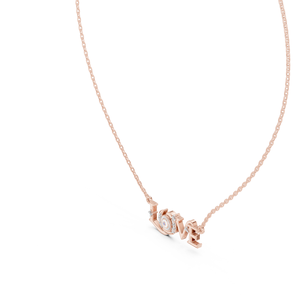 Stilvolle LOVE Buchstabenkette in Roségold für Damen