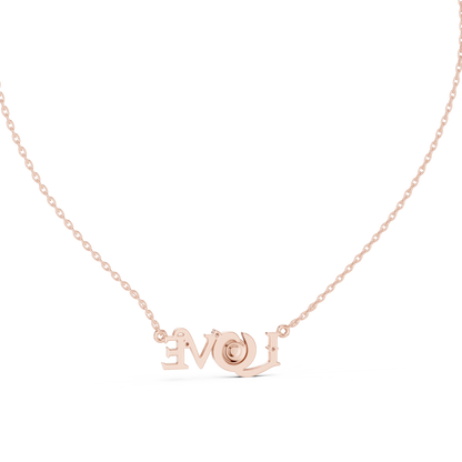 Stylish LOVE Letter Pendant Necklace in Rose Gold for Women