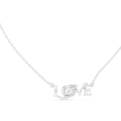 Stylish LOVE Letter Pendant Necklace in Rose Gold for Women