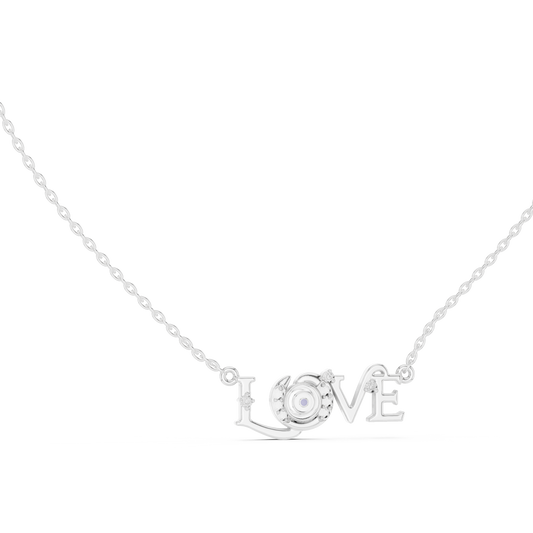 Stylish LOVE Letter Pendant Necklace in Rose Gold for Women