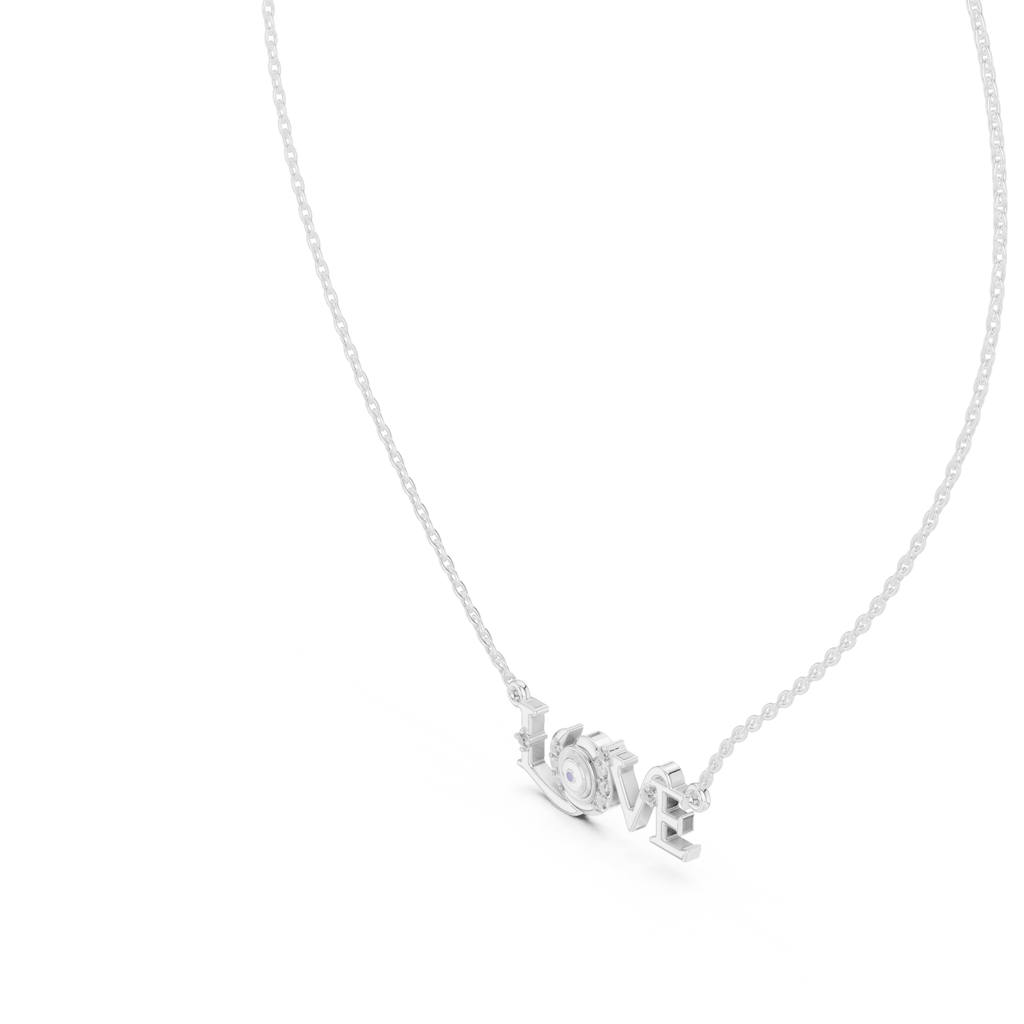 Stylish LOVE Letter Pendant Necklace in Rose Gold for Women