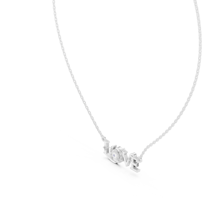Stylish LOVE Letter Pendant Necklace in Rose Gold for Women