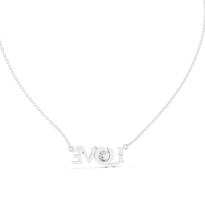 Stylish LOVE Letter Pendant Necklace in Rose Gold for Women