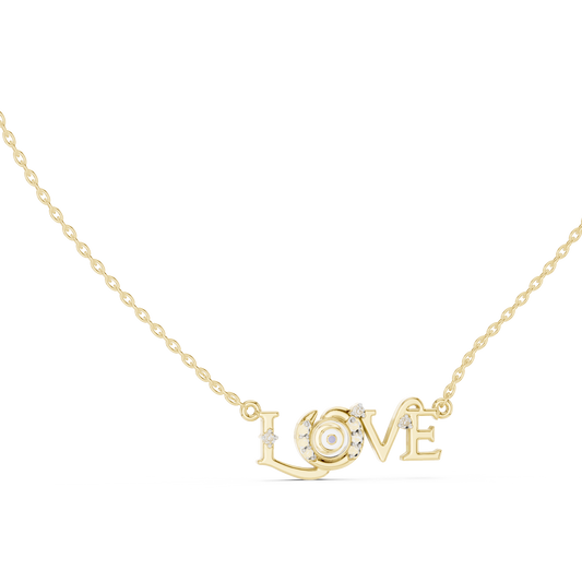 Stylish LOVE Letter Pendant Necklace in Rose Gold for Women