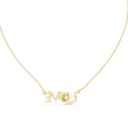 Stylish LOVE Letter Pendant Necklace in Rose Gold for Women