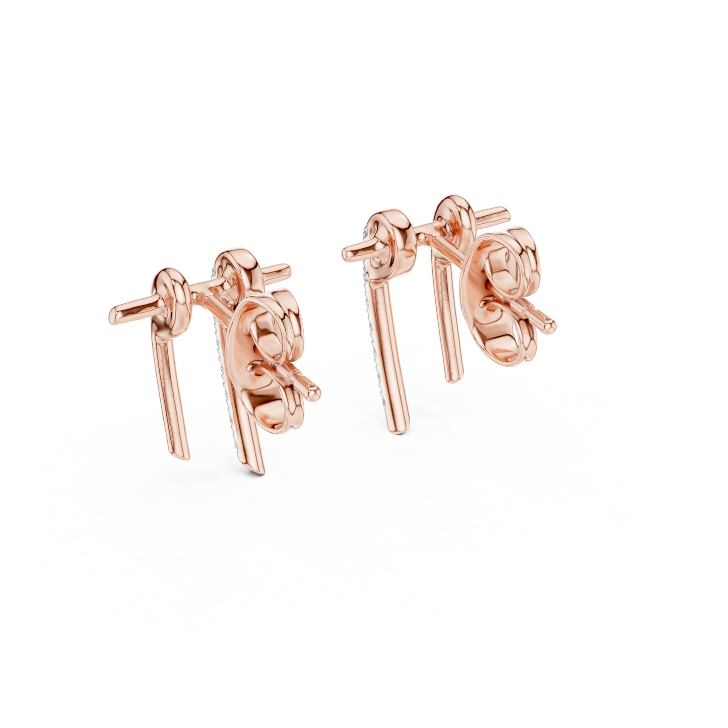 Premium Sculpted Gold Drop Earrings with Diamonds