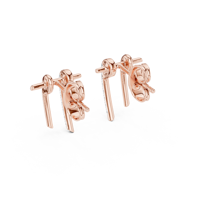 Premium Sculpted Gold Drop Earrings with Diamonds