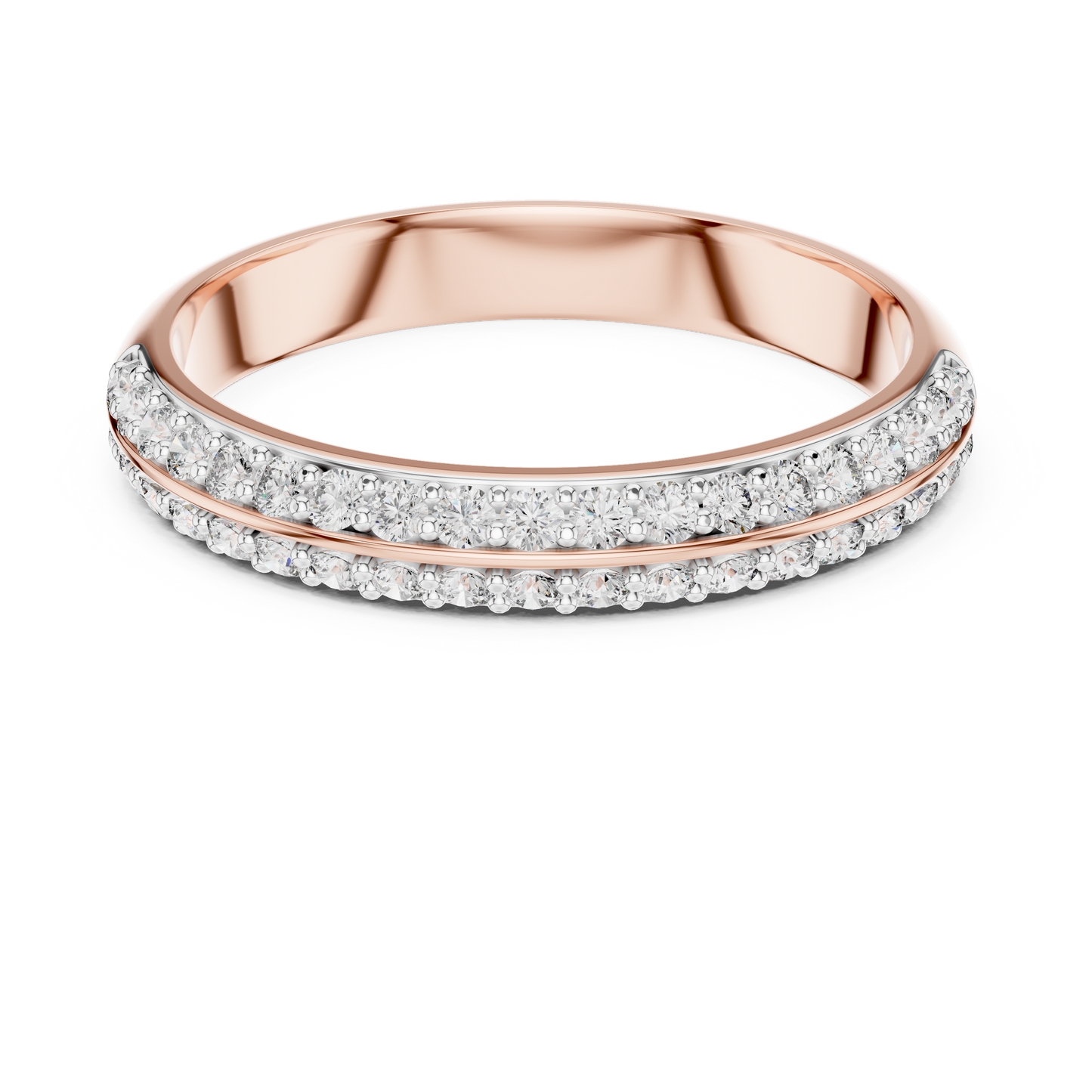 Refined Dual Sparkle Wedding Band