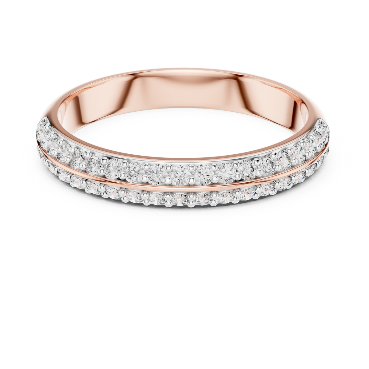 Refined Dual Sparkle Wedding Band