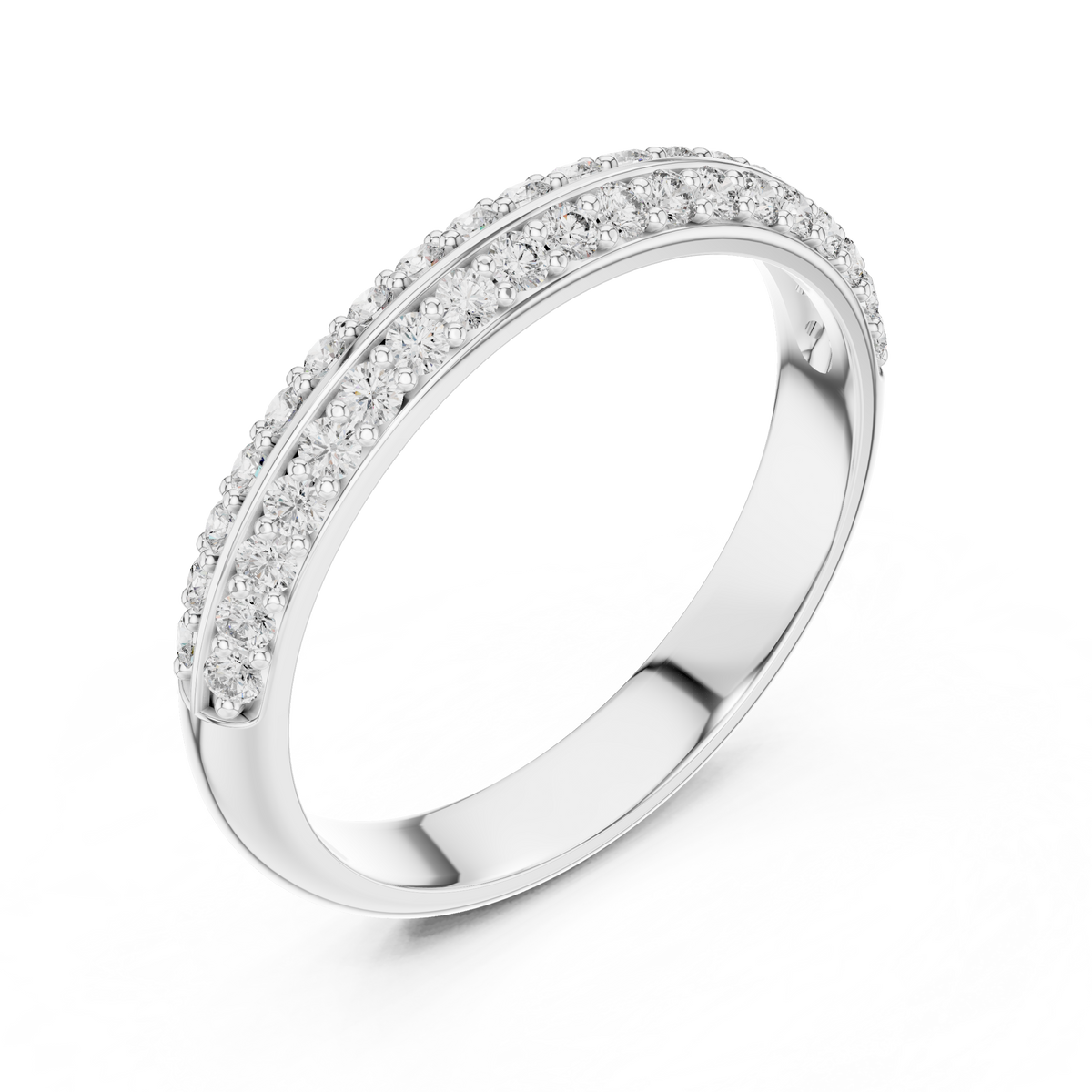 Refined Dual Sparkle Wedding Band