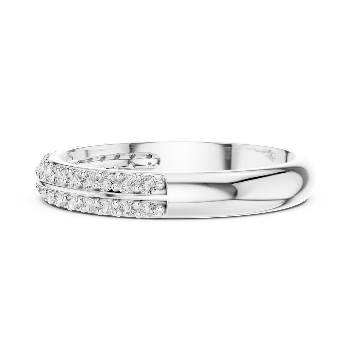 Refined Dual Sparkle Wedding Band