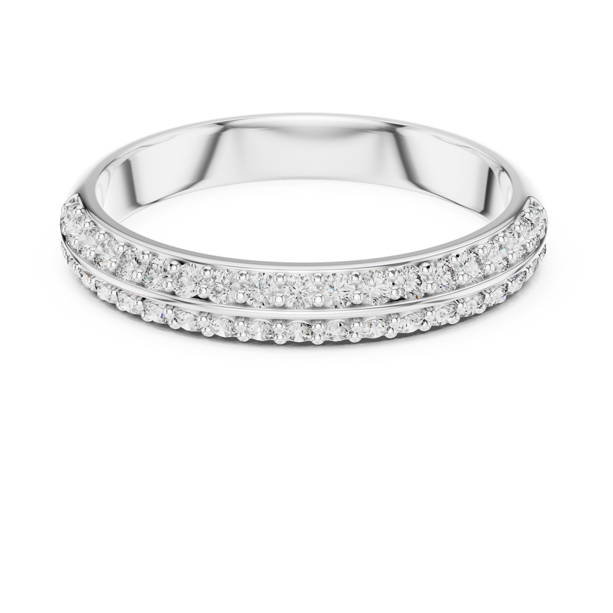 Refined Dual Sparkle Wedding Band