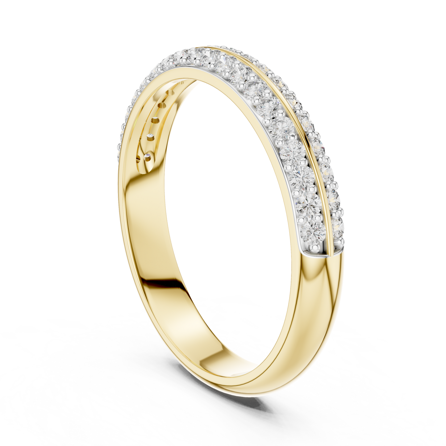 Refined Dual Sparkle Wedding Band
