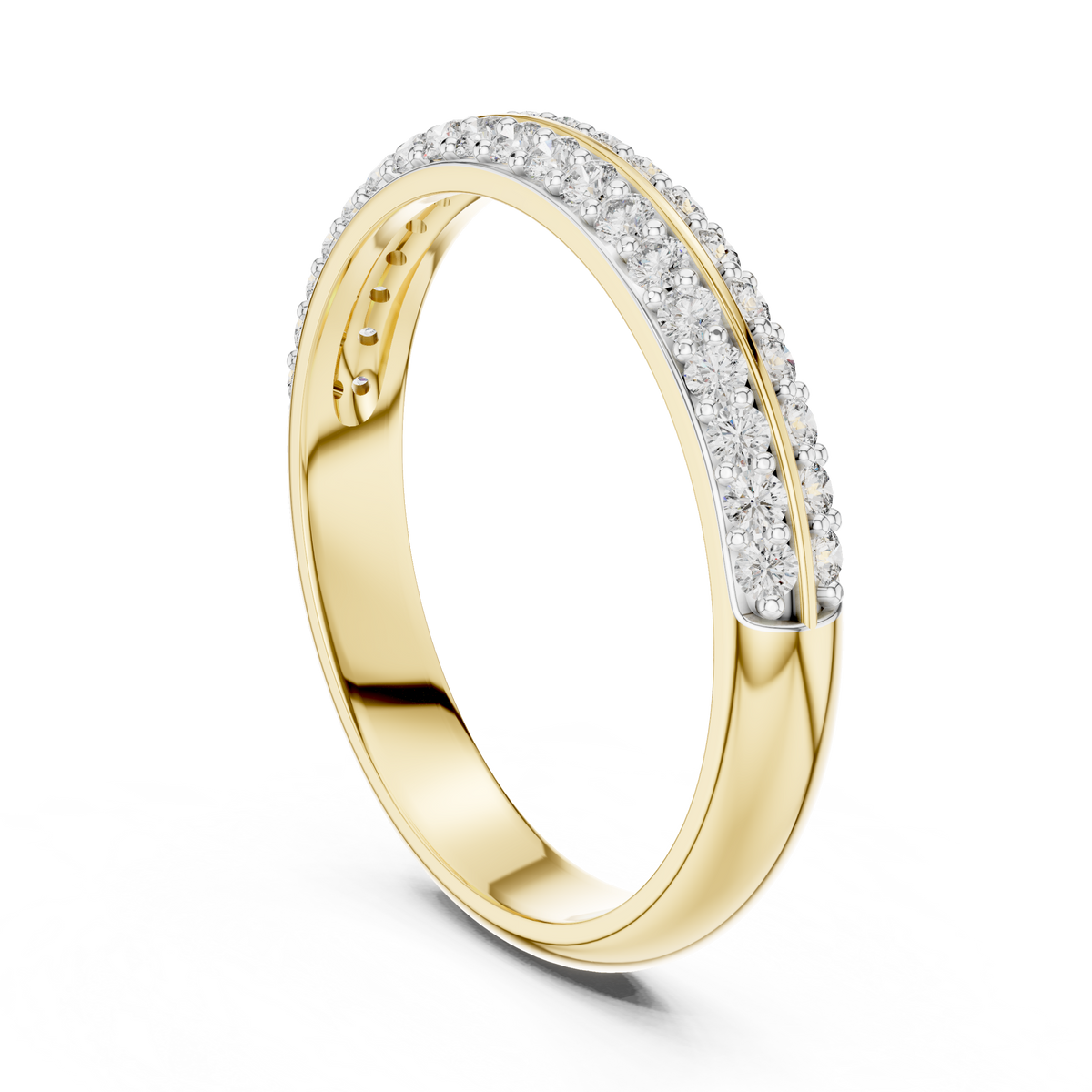 Refined Dual Sparkle Wedding Band