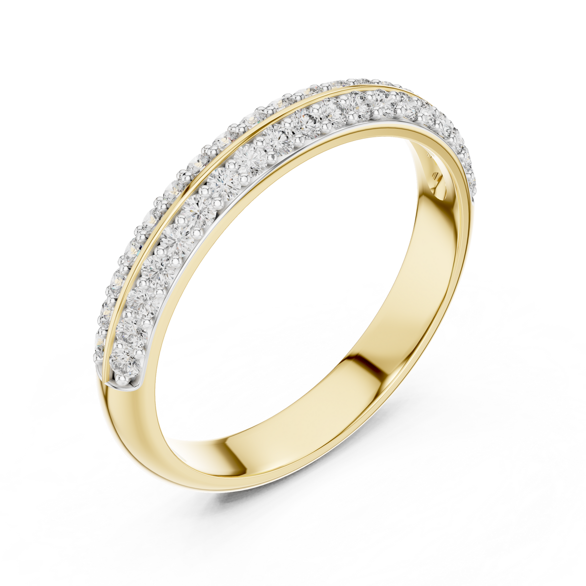 Refined Dual Sparkle Wedding Band