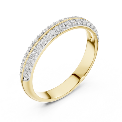 Refined Dual Sparkle Wedding Band