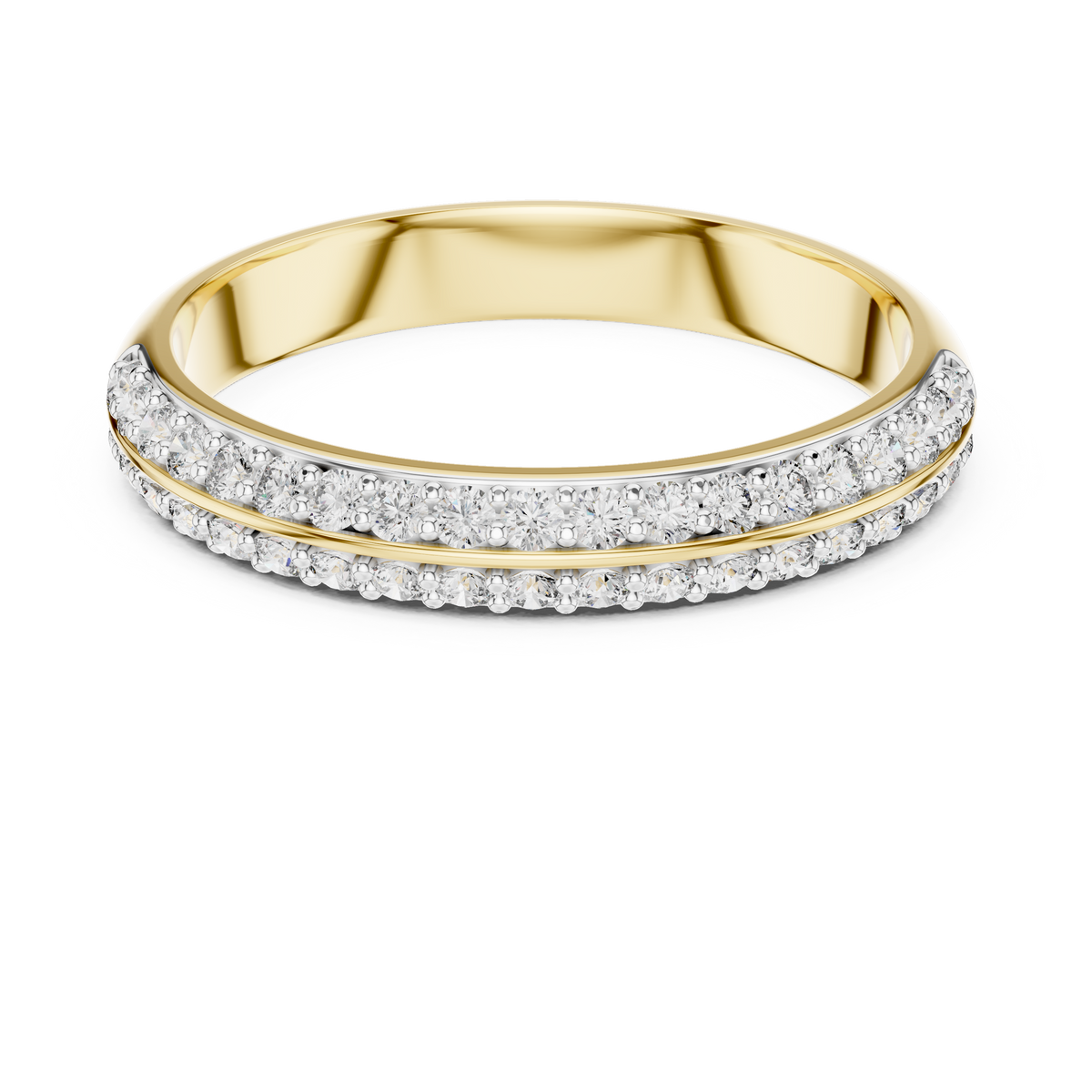 Refined Dual Sparkle Wedding Band