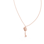 Elegant Skeleton Key Pendant with Crystal Detailing